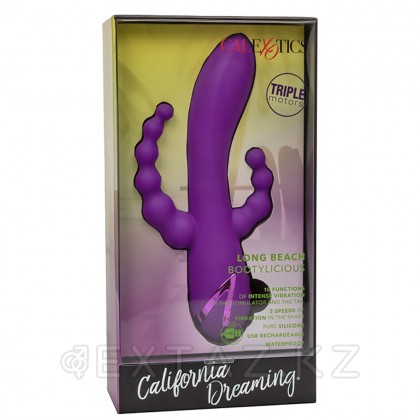 Вибромассажер с тройной стимуляцией CalExotics California Dreaming Long Beach Bootylicious (11.5 см х 3.25 см) от sex shop Extaz фото 12