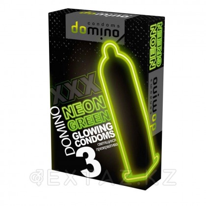 Презервативы DOMINO NEON GREEN светящиеся (3 шт.) от sex shop Extaz фото 3
