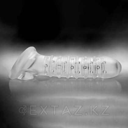 Утолщающая ребристая насадка на пенис - Tom of Finland - 19 см от sex shop Extaz фото 3