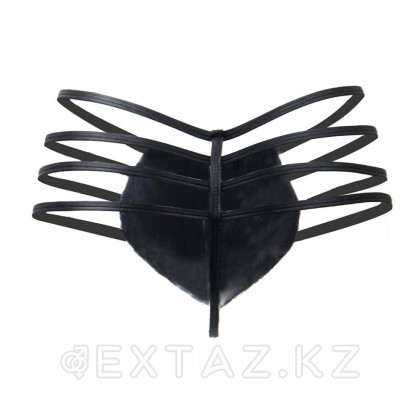 Кожаные мужские стринги Ohyeah Zipper Black, на молнии со стрепами, M от sex shop Extaz фото 6