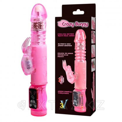 Вибратор-ротатор «Crazy Bunny», розовый, 24 см от sex shop Extaz фото 7