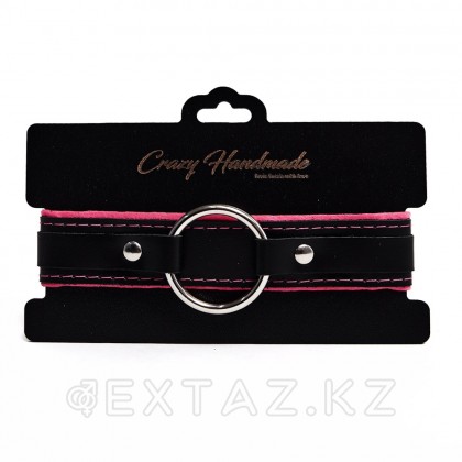 Ошейник с мягкой розовой подкладкой Crazy Handmade от sex shop Extaz