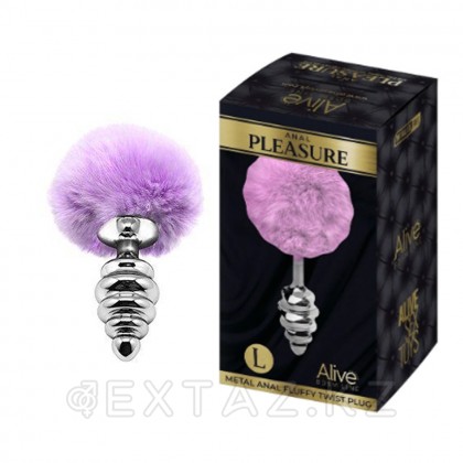 Анальный плаг Fluffy Twist розовый L от Alive (9×4 см) от sex shop Extaz