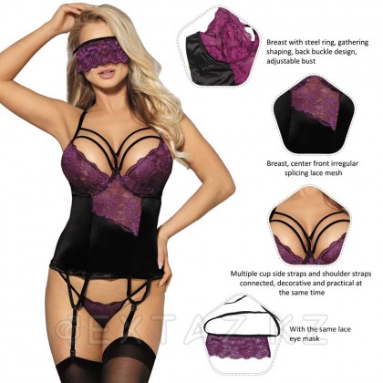 Сексуальное кружевное белье + маска на глаза Purple Lace (размер XS-S) от sex shop Extaz фото 6