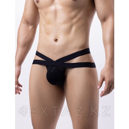 Сетчатые мужские стринги Strappy (XL) черные от sex shop Extaz фото 3