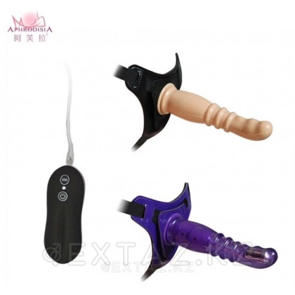 Страпон с вибрацией на ремнях от sex shop Extaz