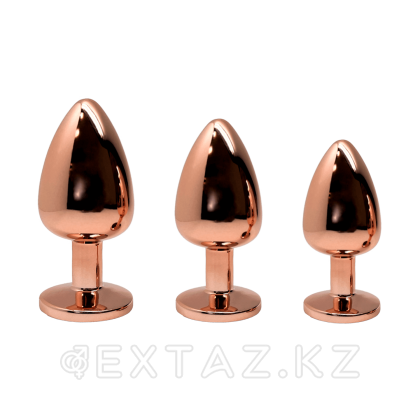 Анальная пробка золотистого цвета с розовым кристаллом Tralalo от WOOOMY  (S: 7*2,8 см.) от sex shop Extaz фото 2