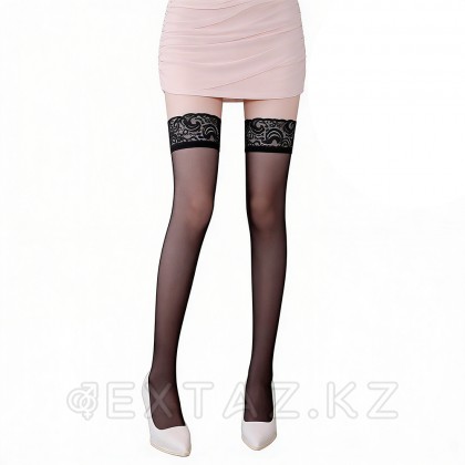 Чулки женские с гладкой резинкой (черный) от sex shop Extaz