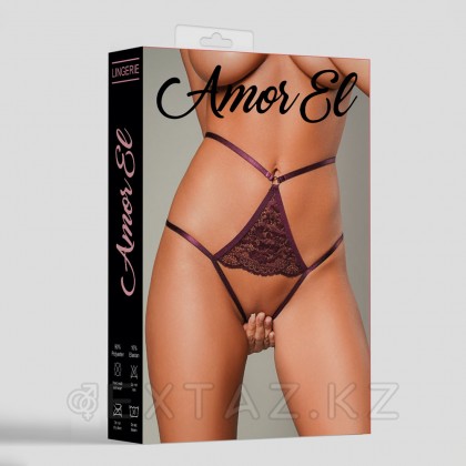 Трусики с доступом Amor El Plum, кружевные, сливовый, M от sex shop Extaz фото 2