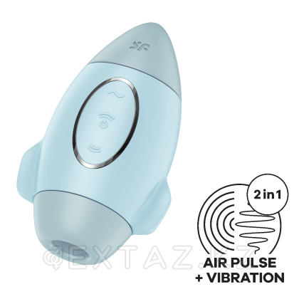 Стимулятор клитора с воздушной стимуляцией и вибрацией Satisfyer Mission Control (голубой) от sex shop Extaz