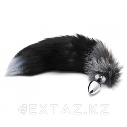 Анальный плаг с лисьим хвостом Black and White Fox Tail от Alive (L) от sex shop Extaz фото 4