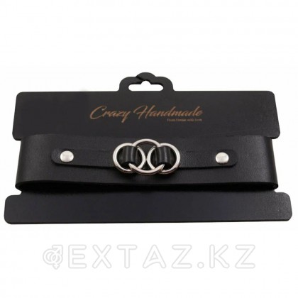 Чокер-ошейник с 3 кольцами от Crazy Handmade от sex shop Extaz