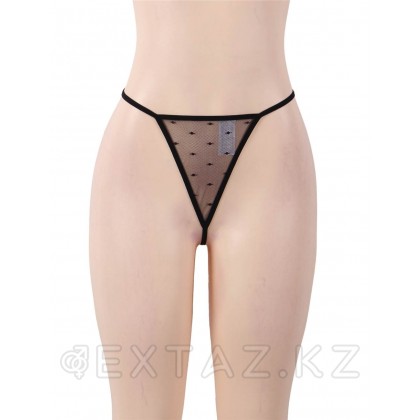 Сексуальное черное белье с подвязками и стрингами (размер XL-2XL) от sex shop Extaz фото 8