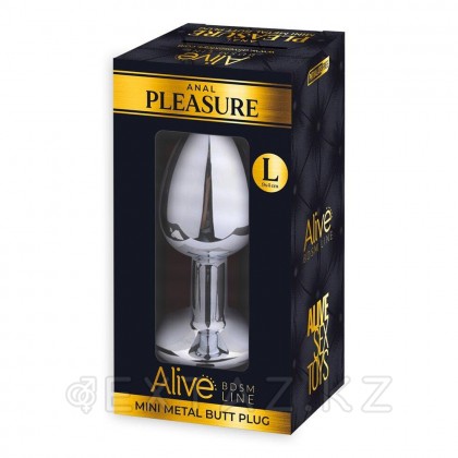 Анальная пробка маленькая Alive Anal Pleasure, металл с красным кристаллом L: 9х4,1 см  от sex shop Extaz фото 3