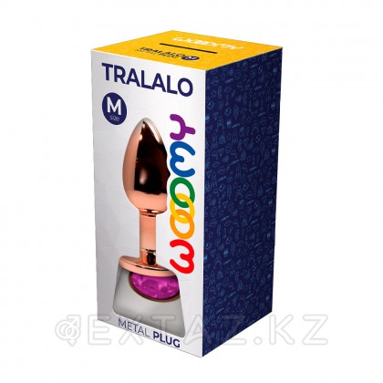 Анальная пробка металлическая Tralalo золотая с розовым кристаллом от WOOOMY (8*3,4 см.) от sex shop Extaz фото 3