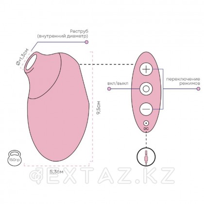 Бесконтактный вакуумный стимулятор клитора Adara, цвет аквамарин (INFINITE) (One Size) от sex shop Extaz фото 5
