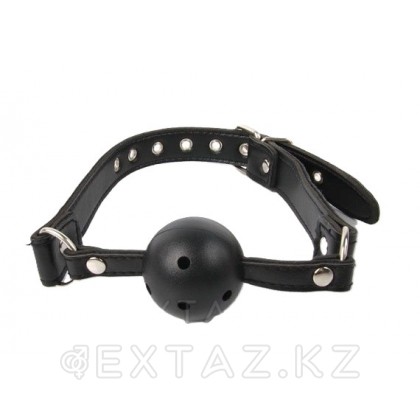 Кляп для рта в виде шара черный (экокожа) от sex shop Extaz