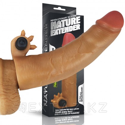 Насадка на пенис с вибропулей Nature Extender Brown (19 см) от sex shop Extaz фото 4