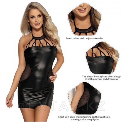 Кожаное платье Ohyeah Lady с ремешками и сеткой, M-L от sex shop Extaz фото 4