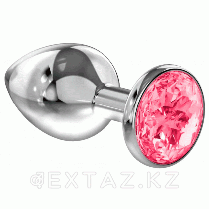 Большая серебряная пробка с розовым кристаллом от sex shop Extaz фото 2