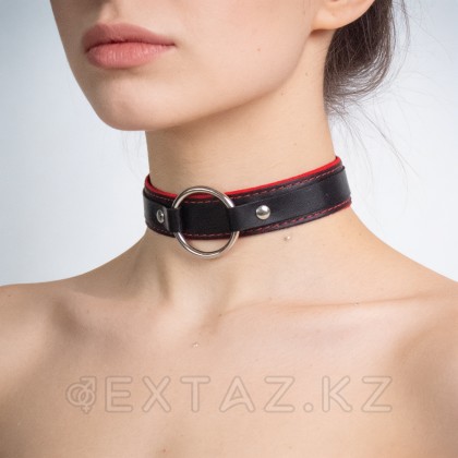 Ошейник с мягкой красной подкладкой от sex shop Extaz фото 5