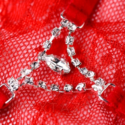 Трусики со стразами Joli Laura, красный, OS от sex shop Extaz фото 4