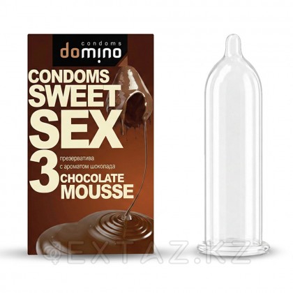 Презервативы DOMINO SWEET SEX CHOCOLATE MOUSSE 3 штуки (оральные) от sex shop Extaz