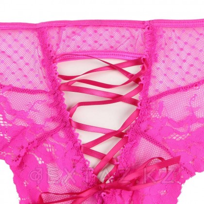 Трусики на высокой посадке Lace Strappy розовые (размер XL) от sex shop Extaz фото 10