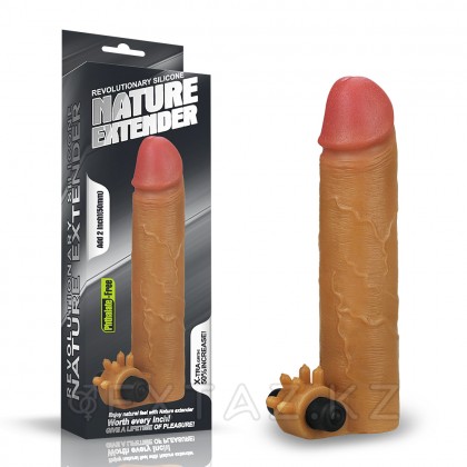 Насадка на пенис с вибропулей Nature Extender Brown (19 см) от sex shop Extaz