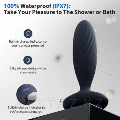 Анальная вибропробка Jordan темно-синяя с поступательными движениями от SVAKOM от sex shop Extaz фото 7