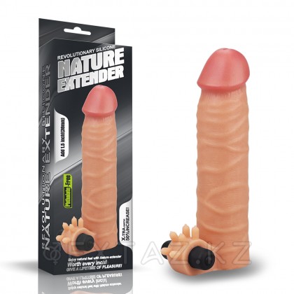 Насадка на пенис с вибропулей Nature Extender Flesh (17,8 см) от sex shop Extaz