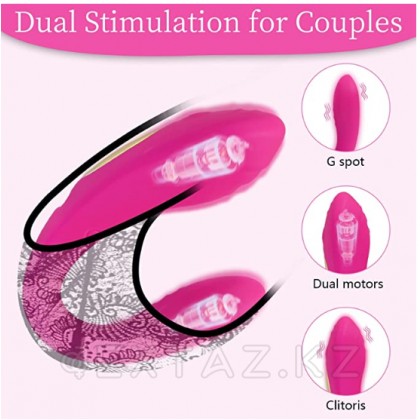 Вибратор с двойной стимуляцией для пар и пультом ДУ от sex shop Extaz фото 14