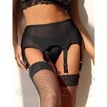 Пояс черный для чулок с ремешками на клипсах (3XL-4XL) от sex shop Extaz фото 2