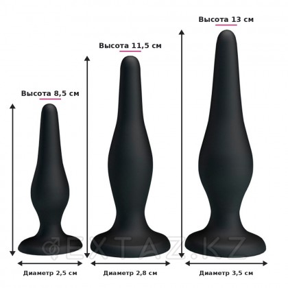 Набор силиконовых анальных плагов для начинающих от sex shop Extaz фото 2