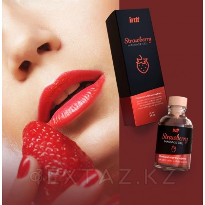 Гель съедобный для интимного массажа Intt Strawberry Massage Gel 30 мл, клубника от sex shop Extaz фото 2