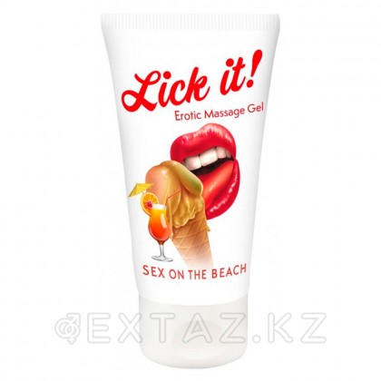 Массажный гель Lick It! с ароматом коктейля «Секс на пляже», 50 мл от sex shop Extaz