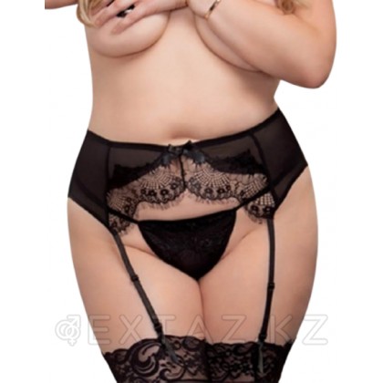Пояс черный с подвязками + стринги, XL от sex shop Extaz