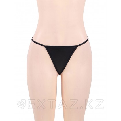 Сексуальный виниловый тедди на завязках + стринги (3XL-4XL) от sex shop Extaz фото 5