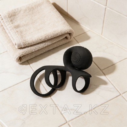 Эрекционное кольцо со стимуляцией для пар SVibe Snail JOVI Arc, черное от sex shop Extaz фото 6