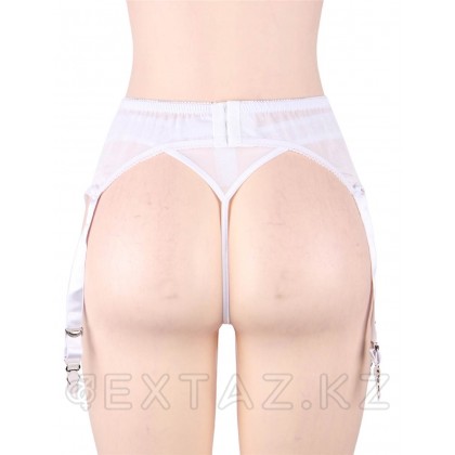 Пояс белый для чулок с ремешками на клипсах (XL-2XL) от sex shop Extaz фото 6