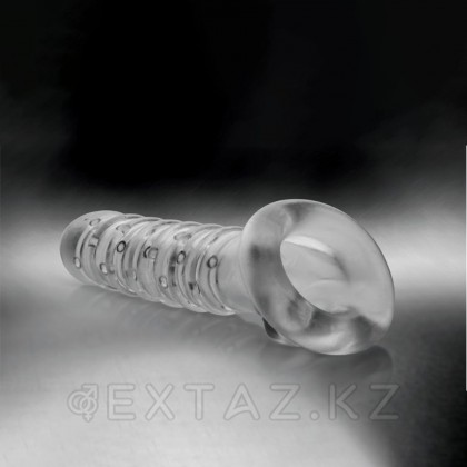 Утолщающая ребристая насадка на пенис - Tom of Finland - 19 см от sex shop Extaz фото 4