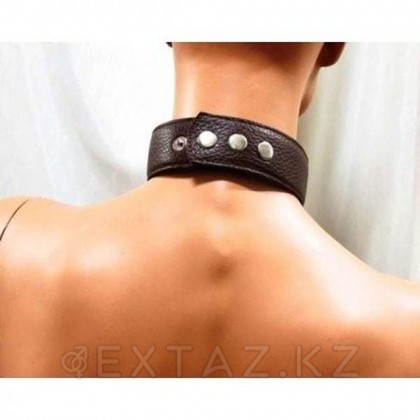 Сбруя с ошейником из темно-шоколадной кожи от sex shop Extaz фото 4