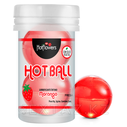 Лубрикант AROMATIC HOT BALL на масляной основе в виде двух шариков (аромат клубники) от sex shop Extaz