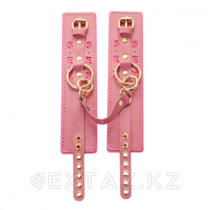 Оковы розовые с надписью SEX, фетр, золото от sex shop Extaz фото 3