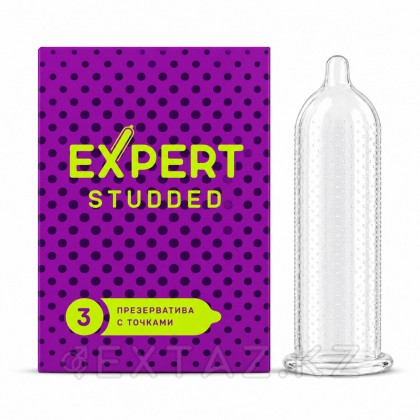 Презервативы EXPERT STUDDED № 3 (облегающие, точечные), 3 шт. от sex shop Extaz