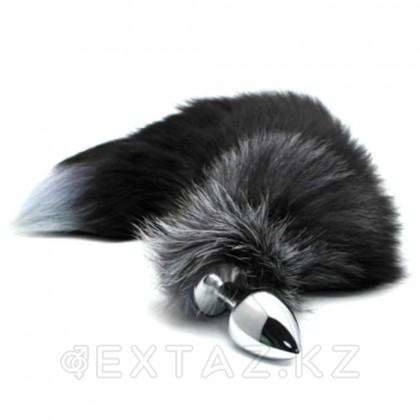 Анальный плаг с лисьим хвостом Black and White Fox Tail от Alive (M) от sex shop Extaz фото 3