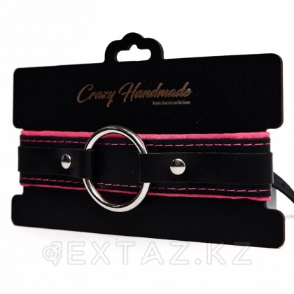 Ошейник с мягкой розовой подкладкой Crazy Handmade от sex shop Extaz фото 2