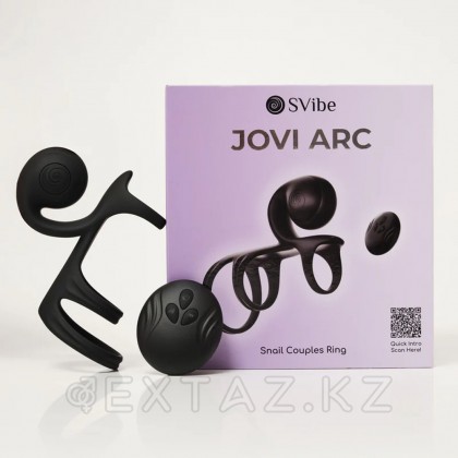 Эрекционное кольцо со стимуляцией для пар SVibe Snail JOVI Arc, черное от sex shop Extaz фото 8
