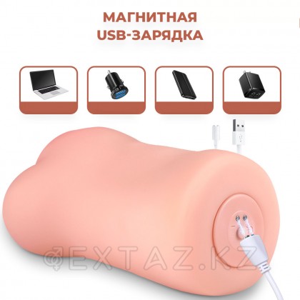Реалистичный компактный мастурбатор Eden с вибрацией от sex shop Extaz фото 10