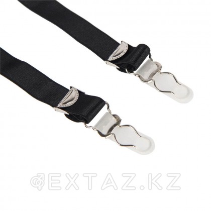 Пояс черный для чулок с ремешками на клипсах (XL-2XL) от sex shop Extaz фото 8